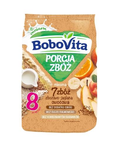 BOBOVITA PORCJA ZBÓŻ Kaszka mleczna 7 zbóż wieloowocowa po 8 miesiącu - 210 g